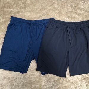 Get 2 pairs of Men's Blue, Super Soft, Sleep Shorts with pockets-M -Like New
